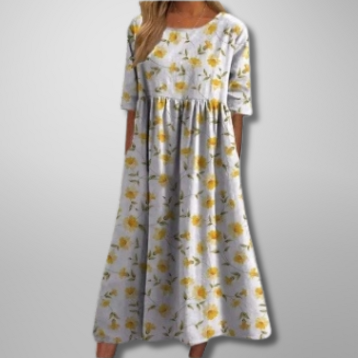 Gail | Vestido Midi Floral Relaxado