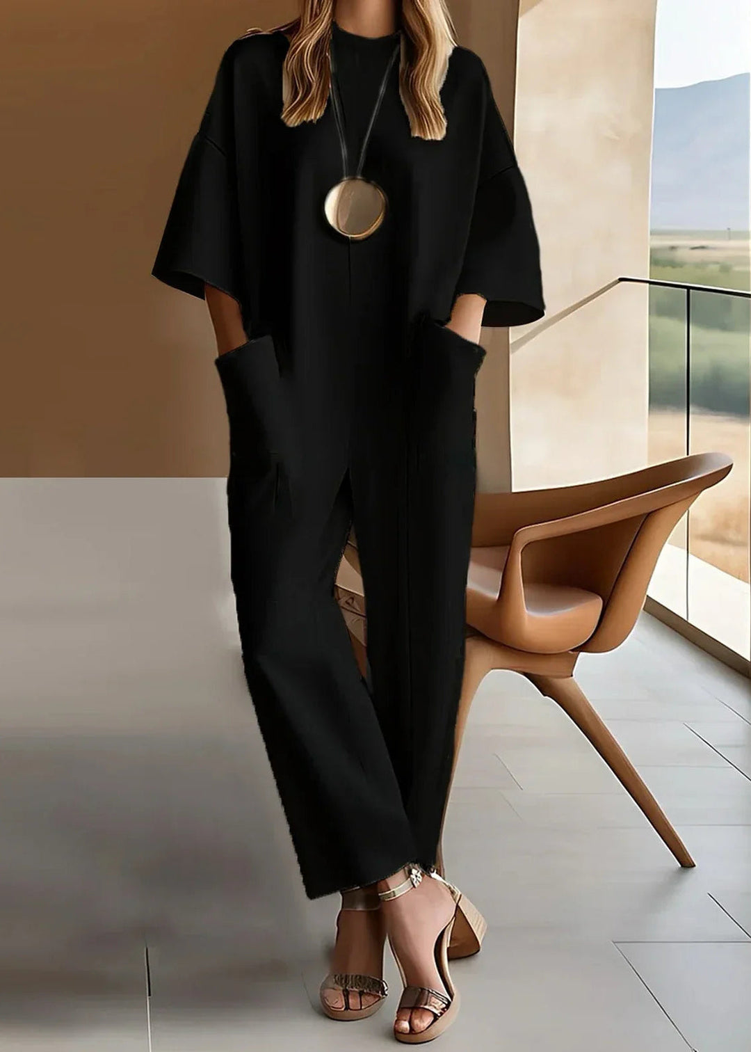 Carolyn | Elegant Short-Sleeve Jumpsuit