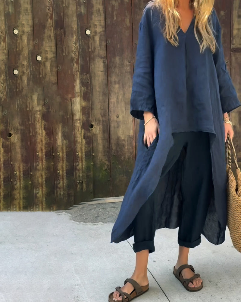 Conjunto Carolyn Chic e Confortável | Blusa Coordenada e Calças de Caimento Relaxado