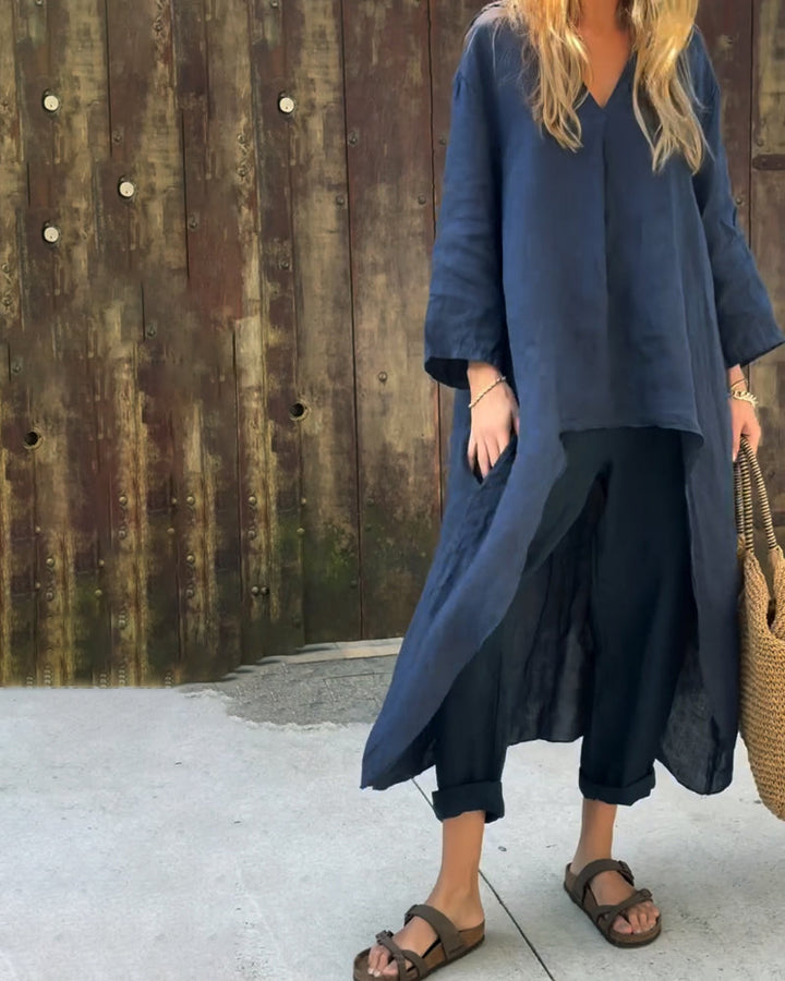 Conjunto Carolyn Chic e Confortável | Blusa Coordenada e Calças de Caimento Relaxado