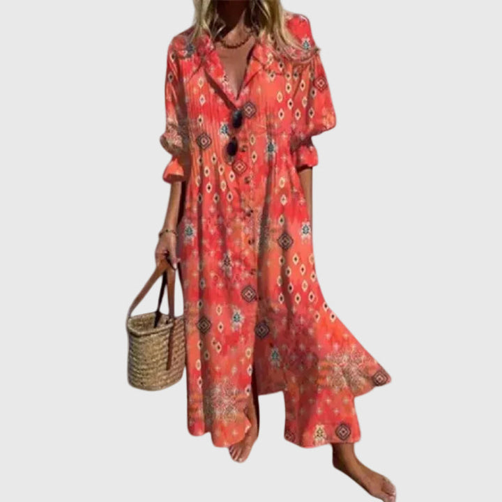 Zariah | Vestido Boêmio Maxi Elegante