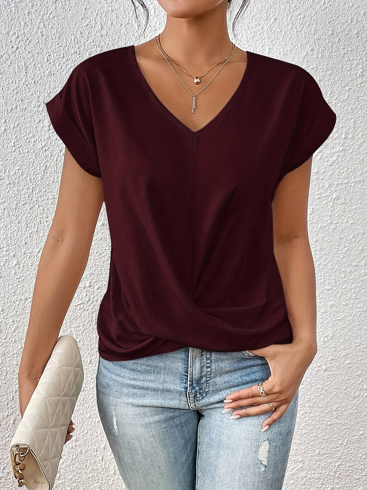 Liana | Blusa com Drapeado Suave e Torção na Frente - Valoriza, Confortável e Elegante