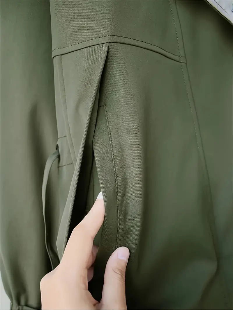 Rhea | Women's Water-Resistant Cotton Blend Jacket, Lightweight Relaxed Fit Rain Jacket