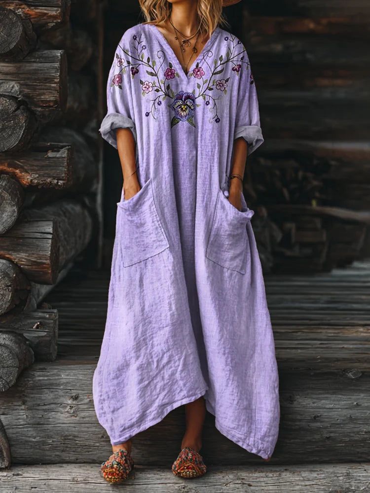 Ophira | Vestido Boho Vintage com Bolsos