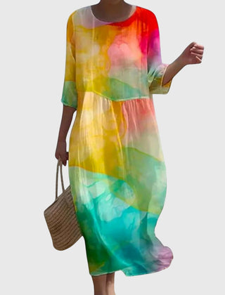 Hayley | Floral Print Flowy Maxi Dress