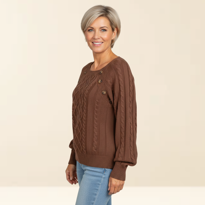 Mea - Elegant Sweater with Button Details