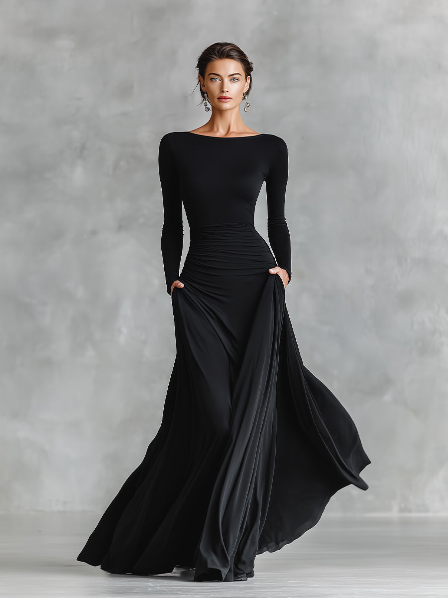 Vestido Longo Elegância Sem Esforço — Silhueta Fluida para Qualquer Ocasião