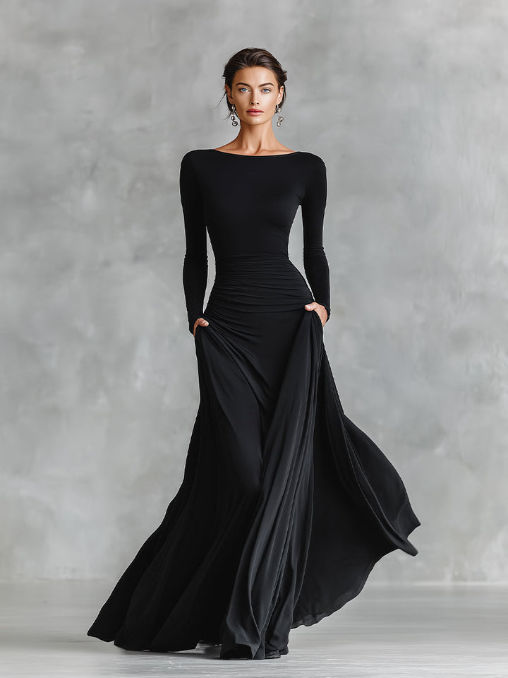 Vestido Longo Elegância Sem Esforço — Silhueta Fluida para Qualquer Ocasião