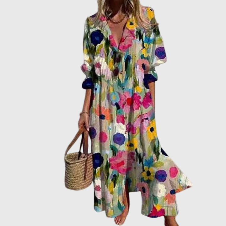 Zariah | Vestido Boêmio Maxi Elegante