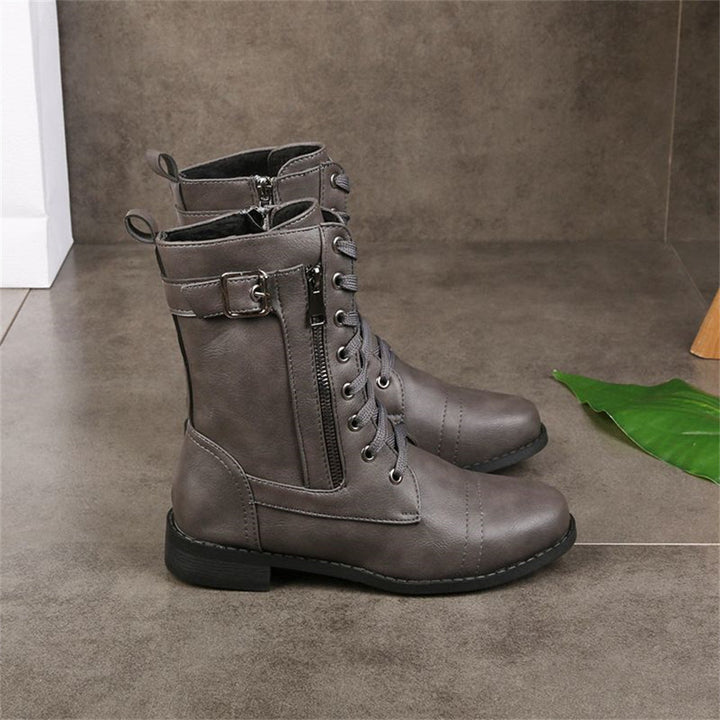Erica Round Toe Side Zipper Comfort Boots