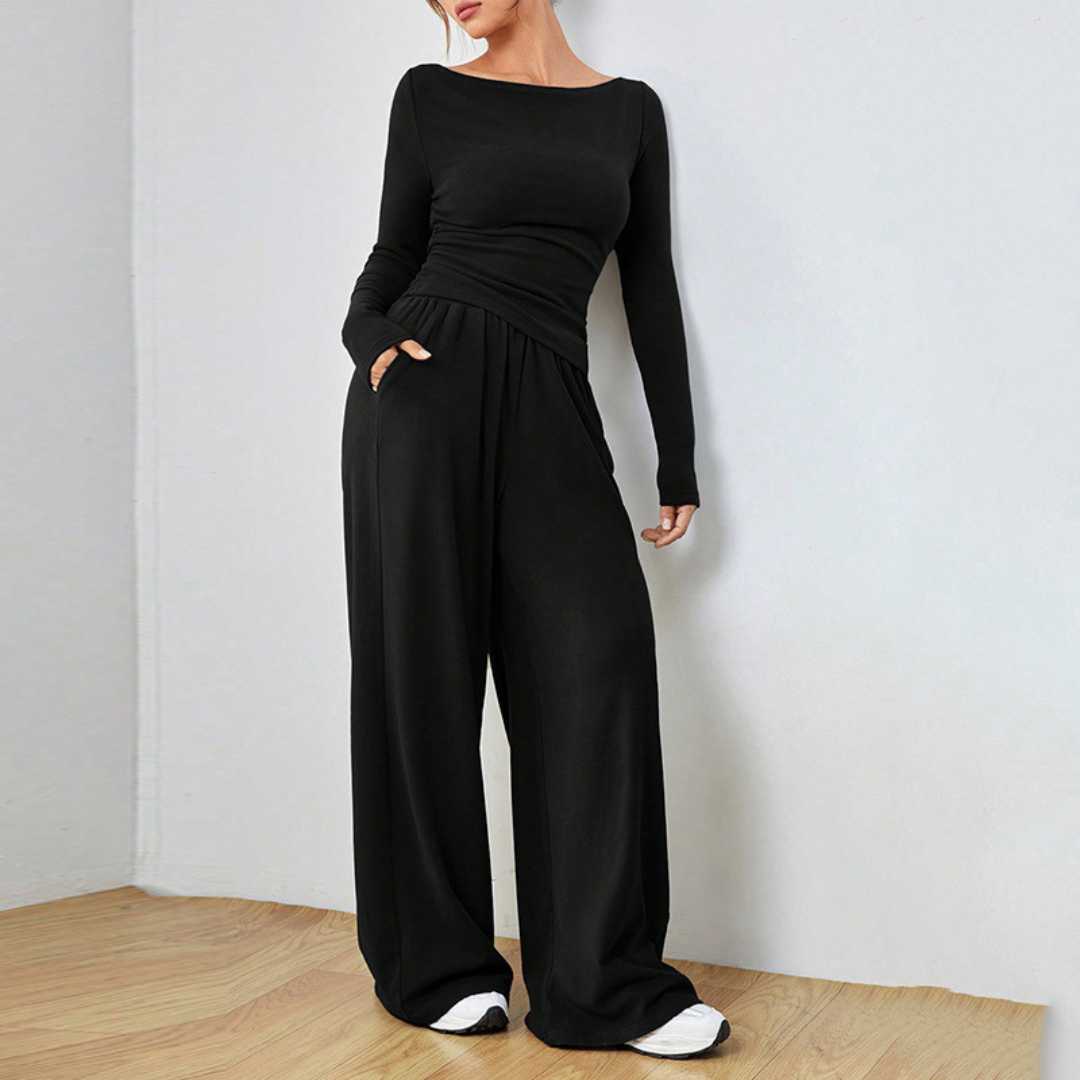 Abigail | Women's Relaxed Fit Two-Piece Set, Coordinated Top and Trousers Outfit