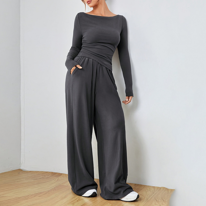 Conjunto Abigail Elegante e Aconchegante | Blusa e Calça de Caimento Relaxado