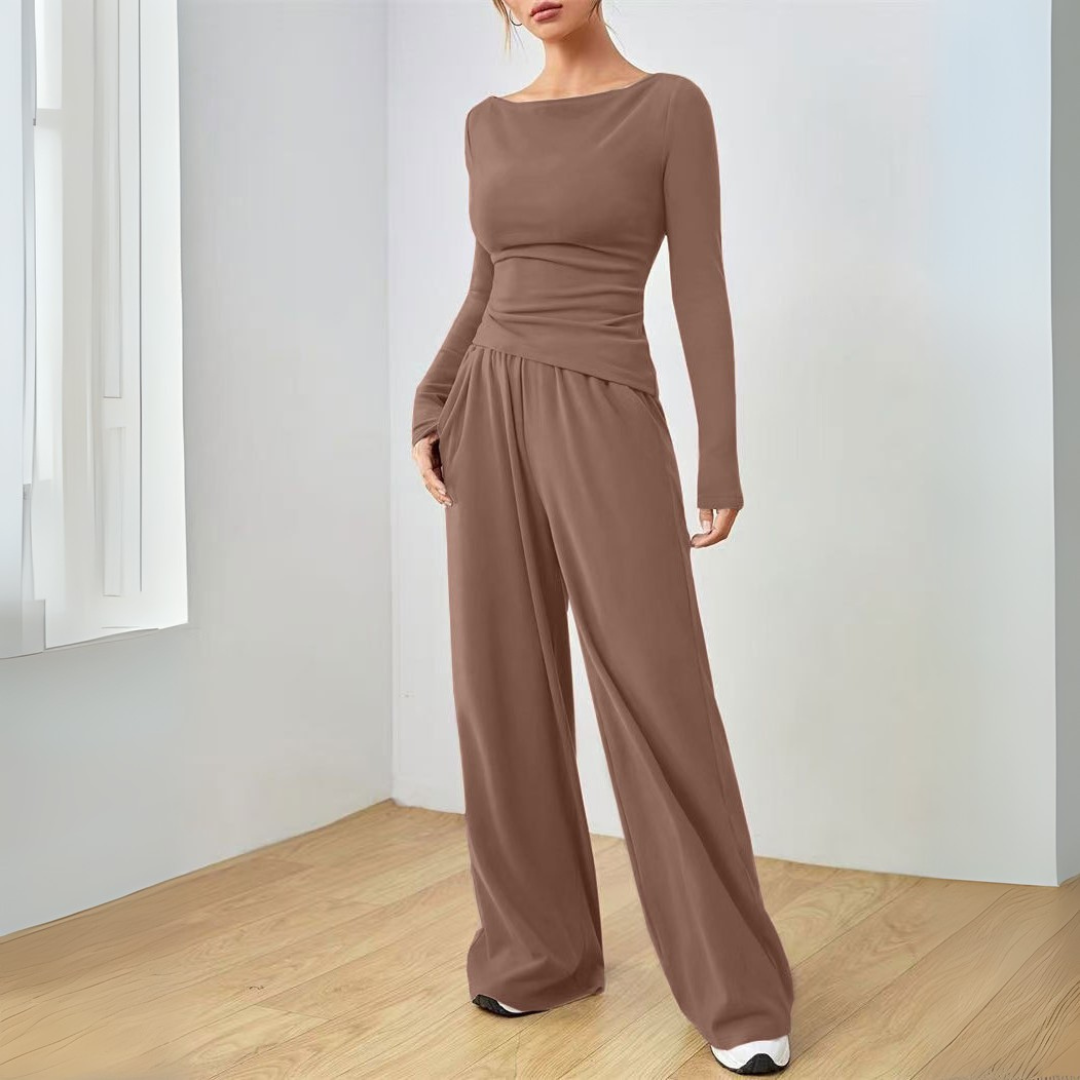 Abigail | Women's Relaxed Fit Two-Piece Set, Coordinated Top and Trousers Outfit