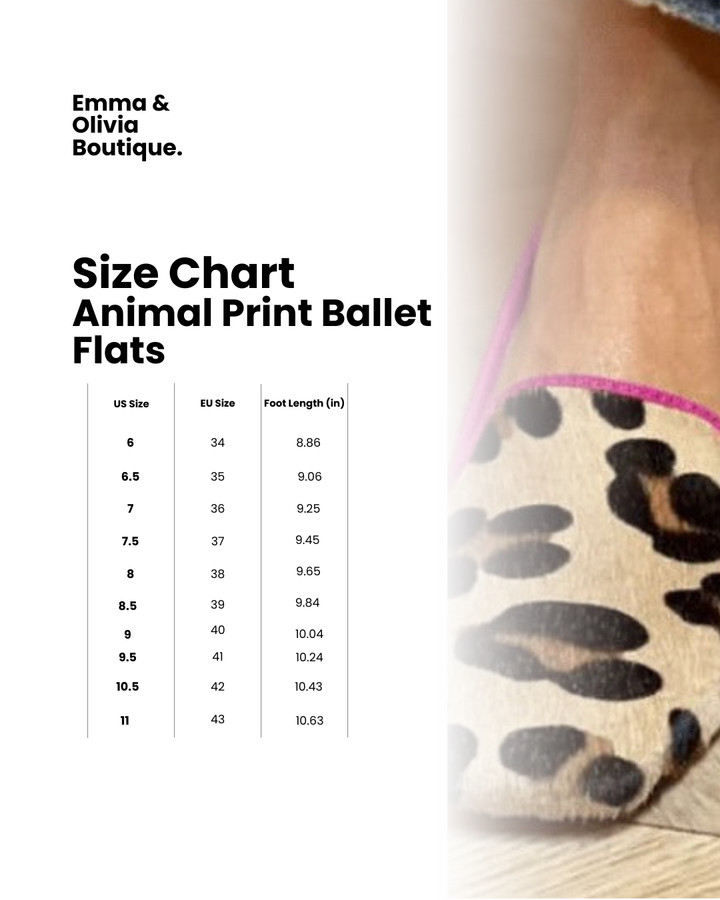 SAPATILHAS CHIC DE BALÉ COM ESTAMPA ANIMAL