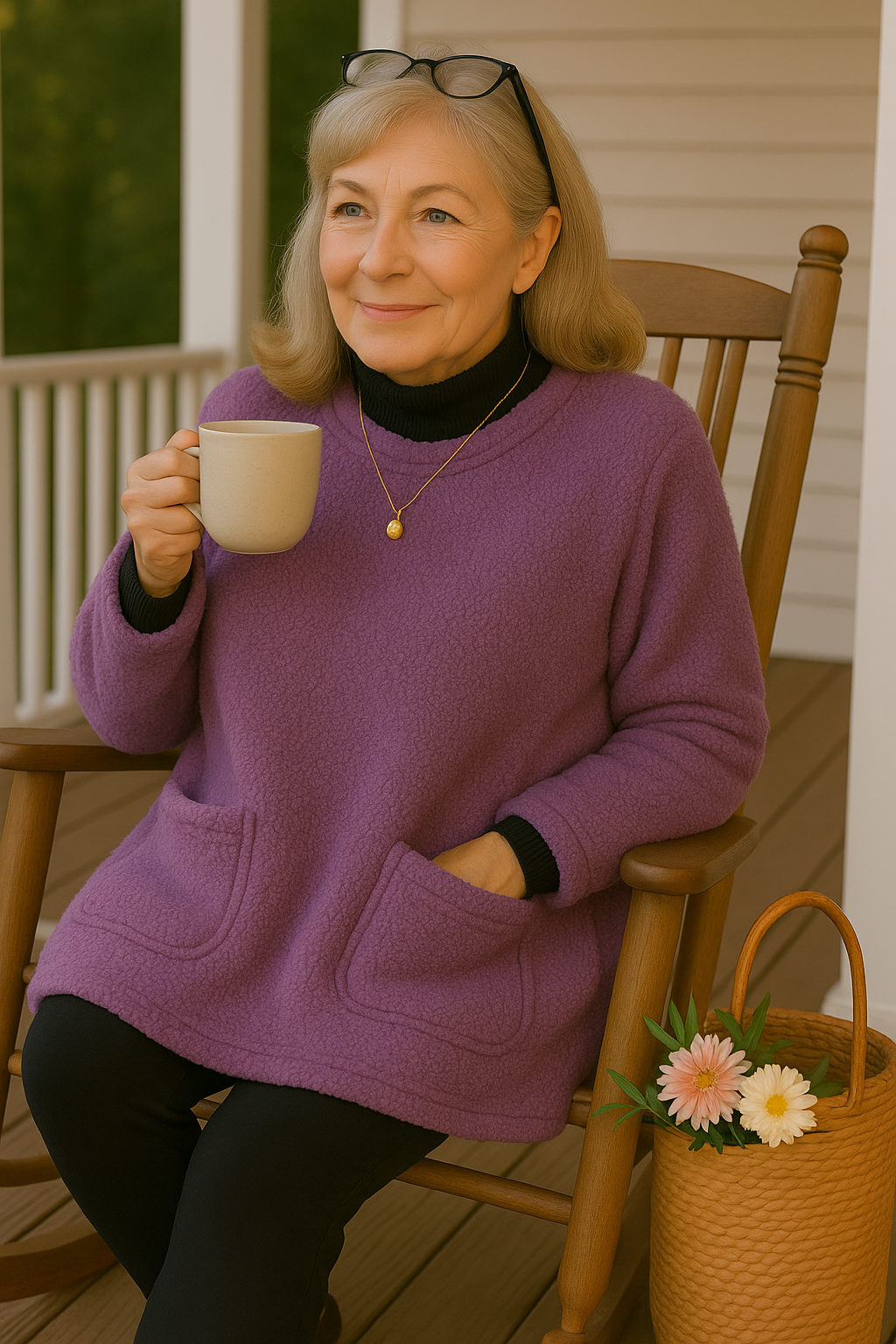 Lucy | Crew Neck Knit Sweater with Pockets