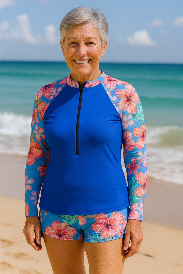 SereniSea Moda Praia | Conjunto Rash com Proteção UV – Elegância Segura ao Sol, Conforto o Dia Todo