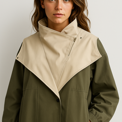 Rhea | Women's Water-Resistant Cotton Blend Jacket, Lightweight Relaxed Fit Rain Jacket