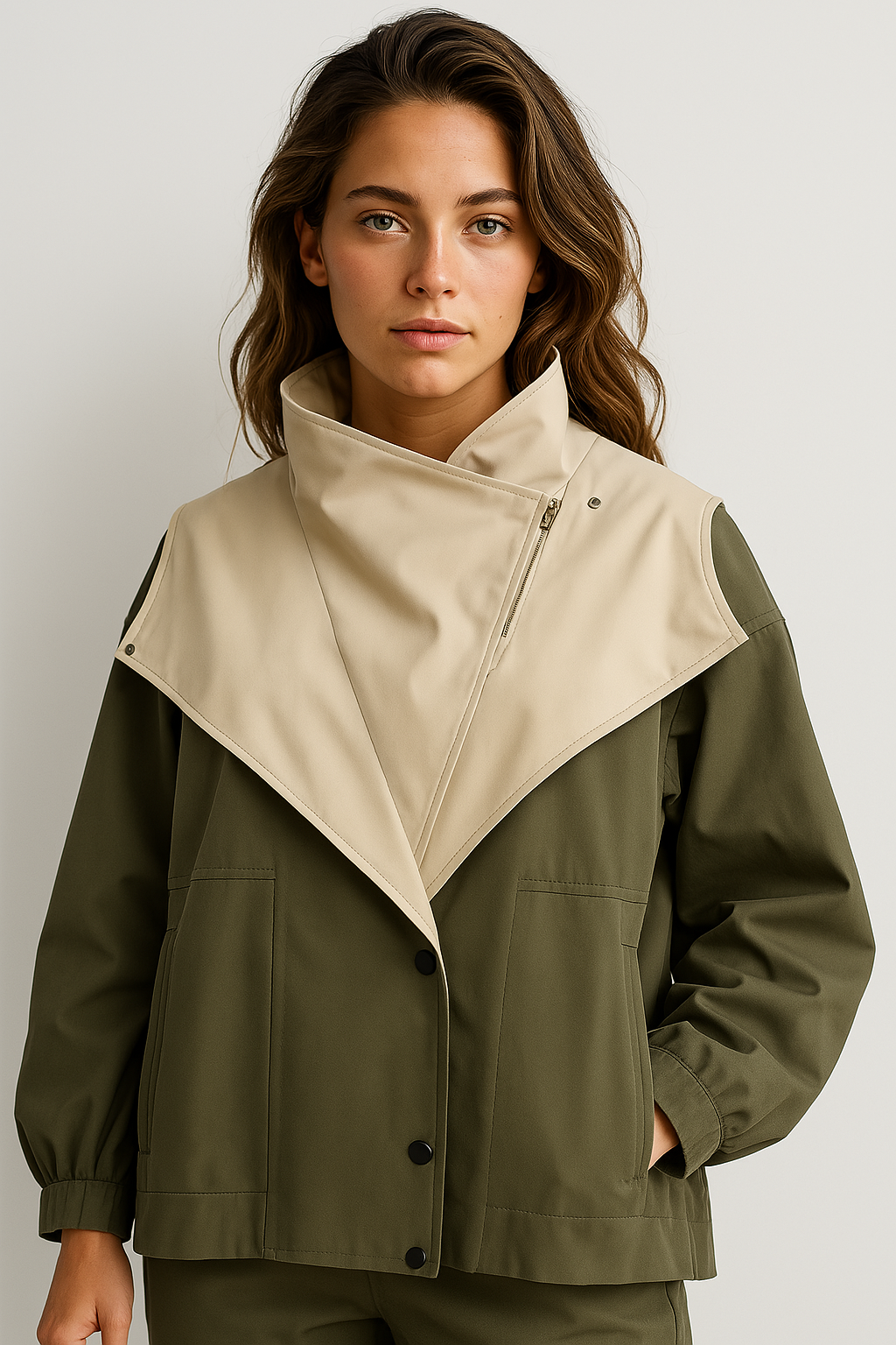 Rhea | Women's Water-Resistant Cotton Blend Jacket, Lightweight Relaxed Fit Rain Jacket