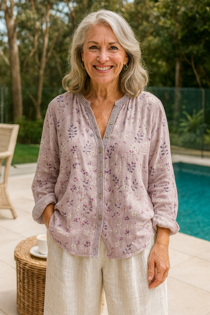 Fern | Blusa relajada con cuello en V – Estilo atemporal, comodidad sin esfuerzo