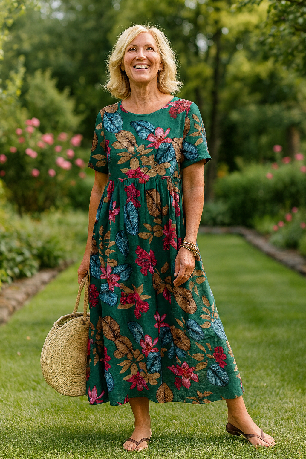 Masie | Vestido Longo Floral Arejado – Onde Conforto Encontra Confiança (S-5XL)