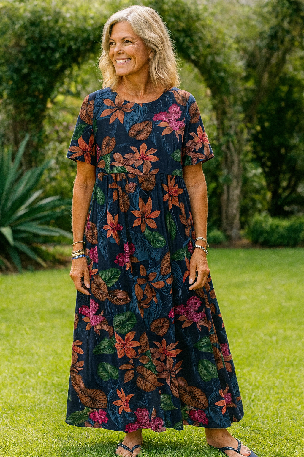 Masie | Vestido Longo Floral Arejado – Onde Conforto Encontra Confiança (S-5XL)
