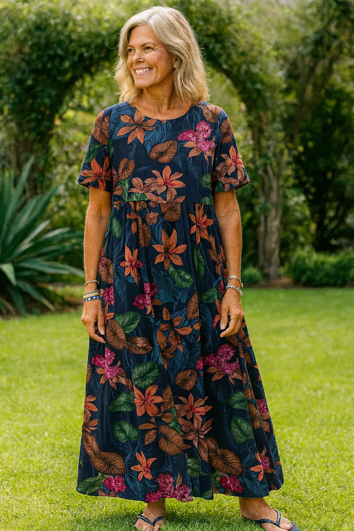 Masie | Vestido Longo Floral Arejado – Onde Conforto Encontra Confiança (S-5XL)