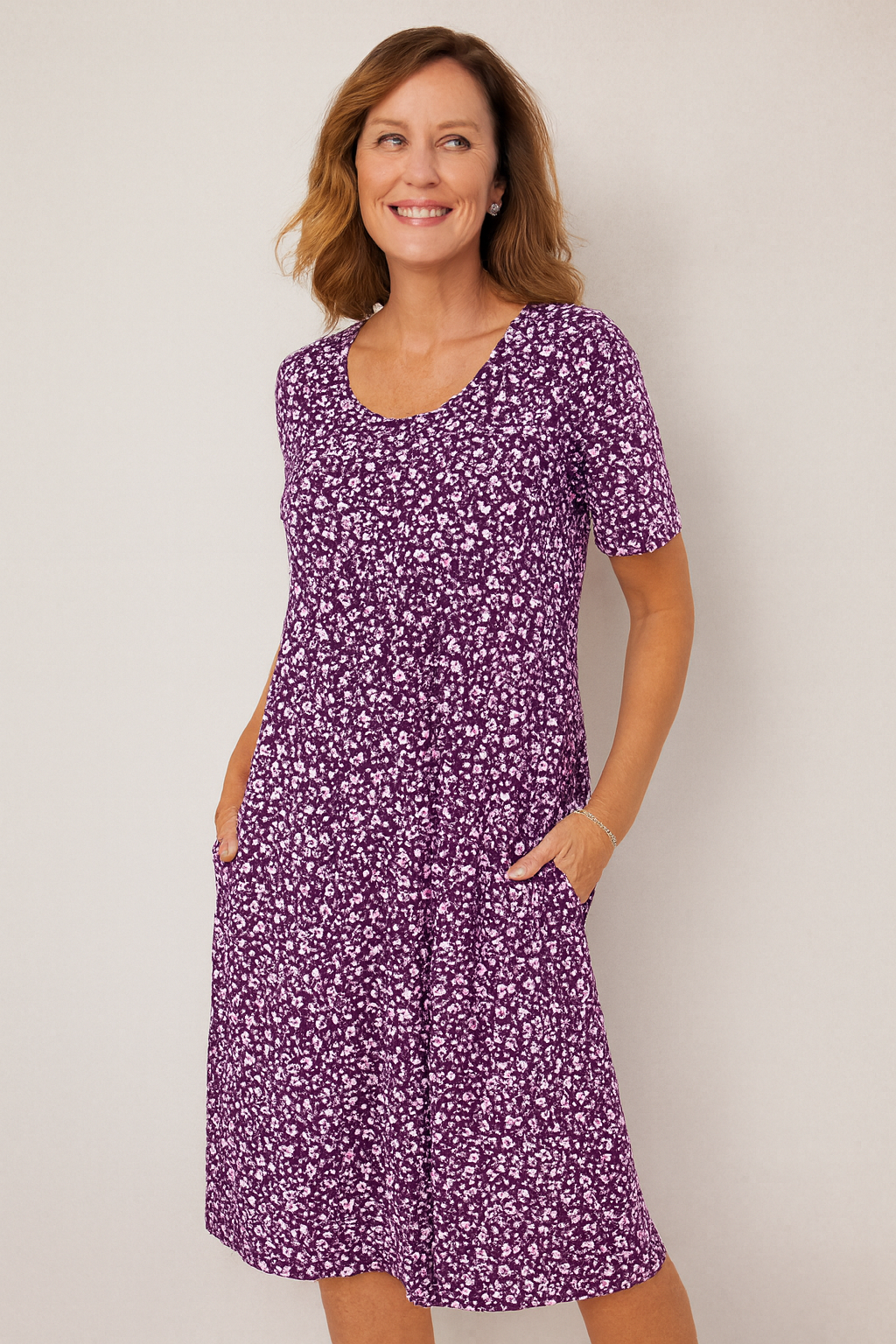 Maribelle | Vestido Midi Floral Sem Esforço - Cobre braços superiores e barriga