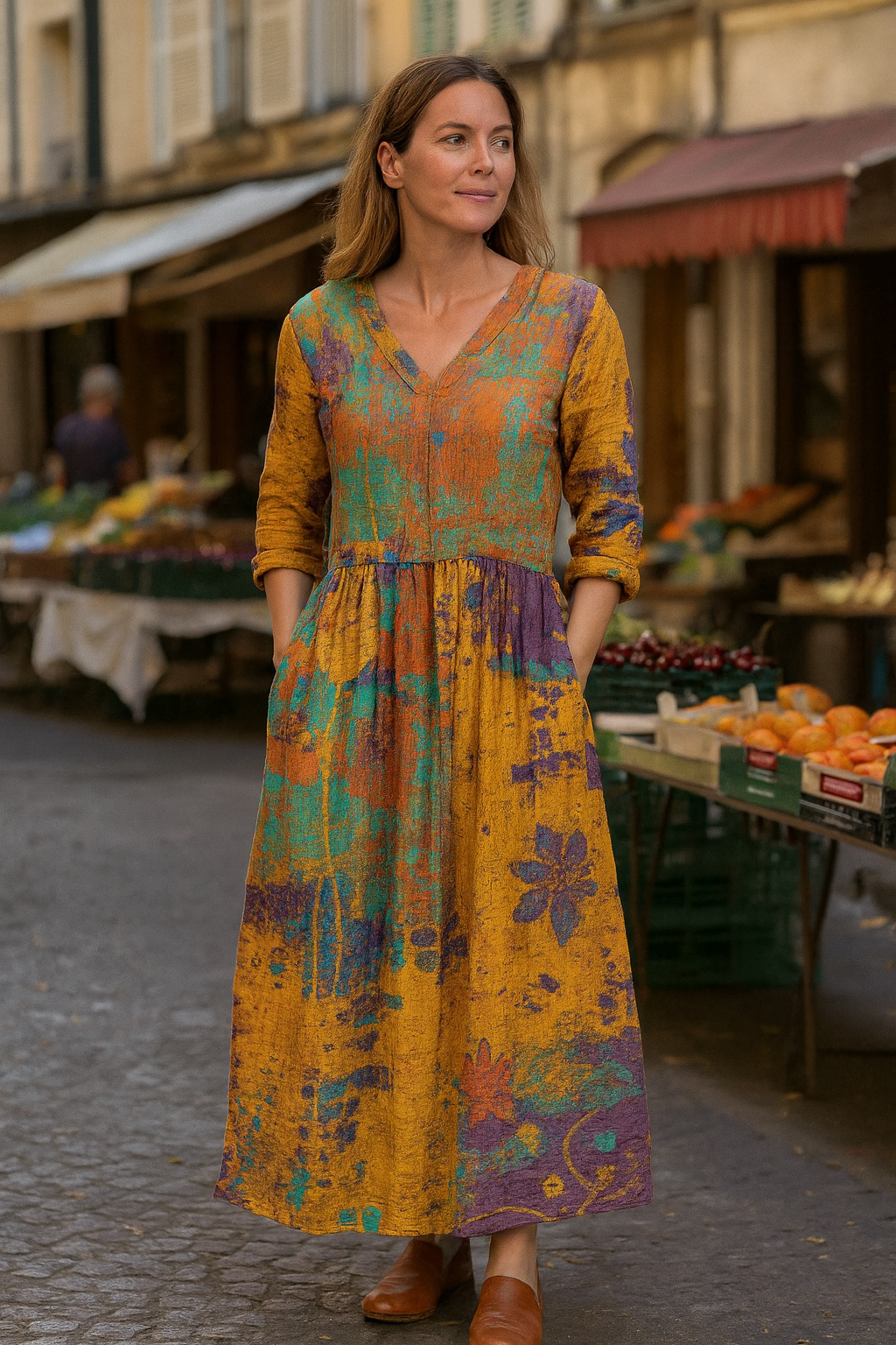 Noelia | Vestido Longo Confortável – Elegância Sem Esforço, Confiança o Dia Todo