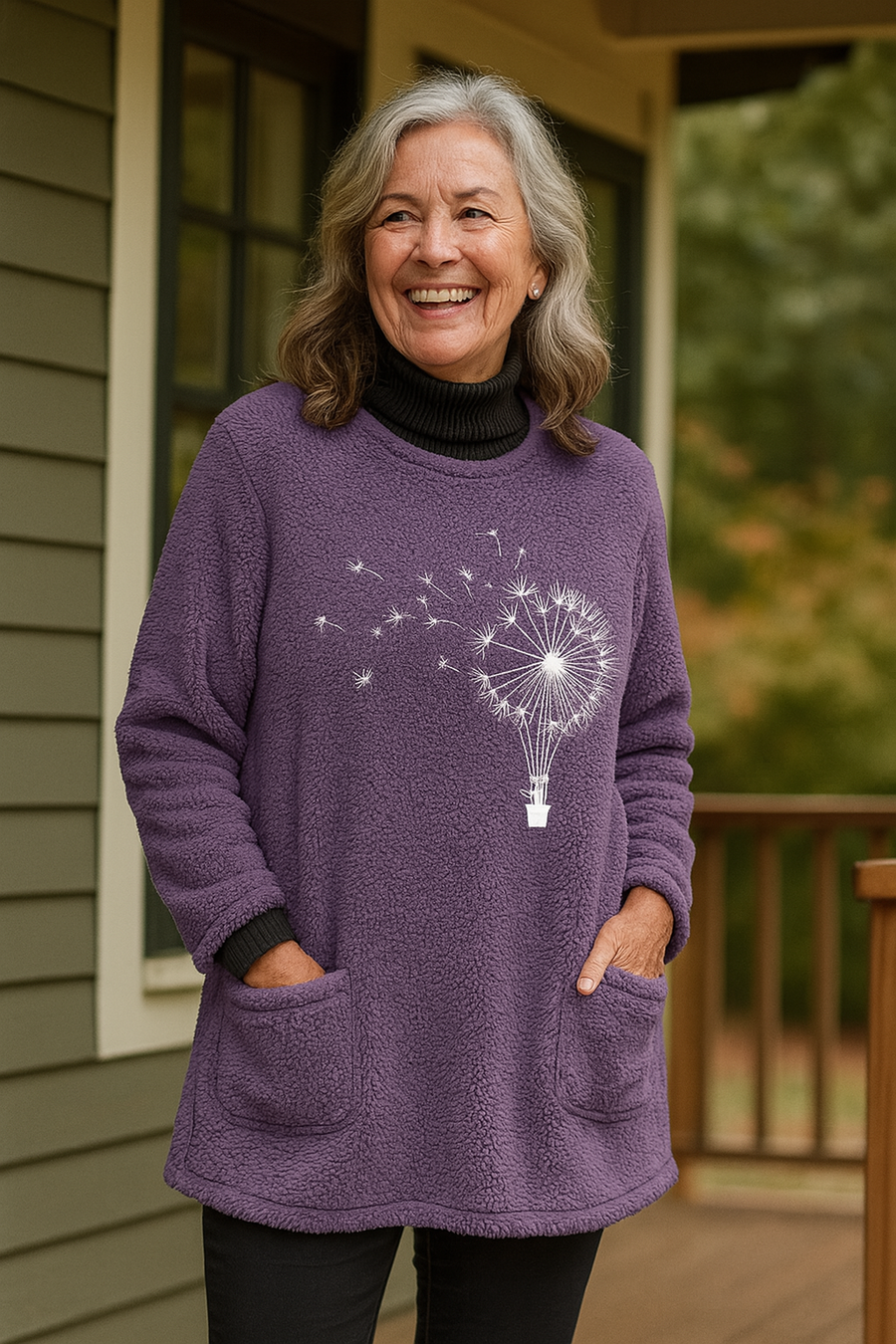 Mabel | Women's Teddy Fleece Sweater, Soft Hip-Length Pullover for Everyday Warmth