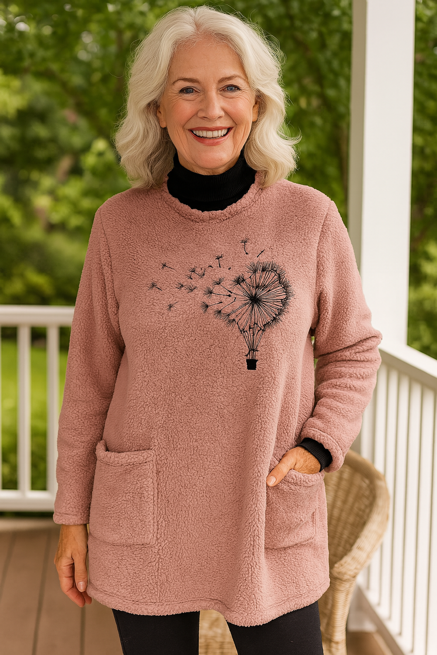 Mabel | Women's Teddy Fleece Sweater, Soft Hip-Length Pullover for Everyday Warmth