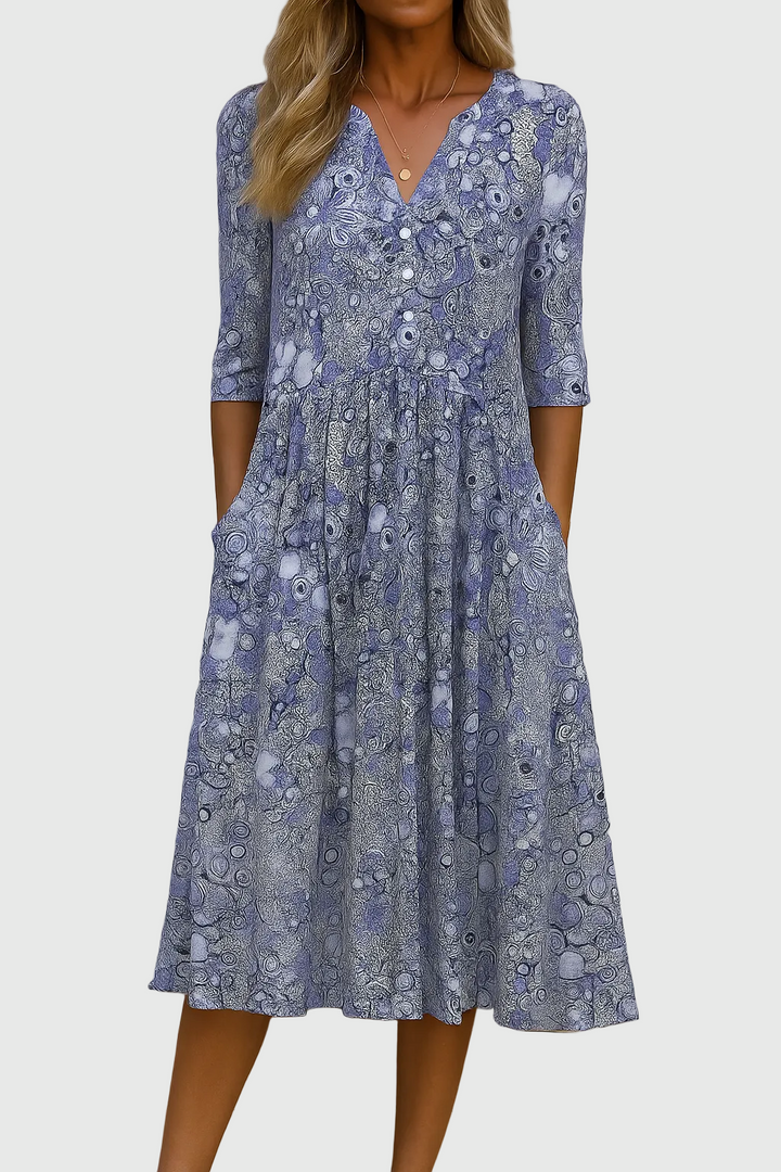 Harlow | Vestido Midi Elegante com Decote V Gracioso