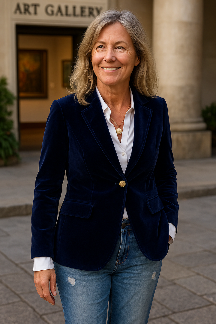 Elena | Blazer de Veludo – Confiança, Conforto e Classe Atemporal