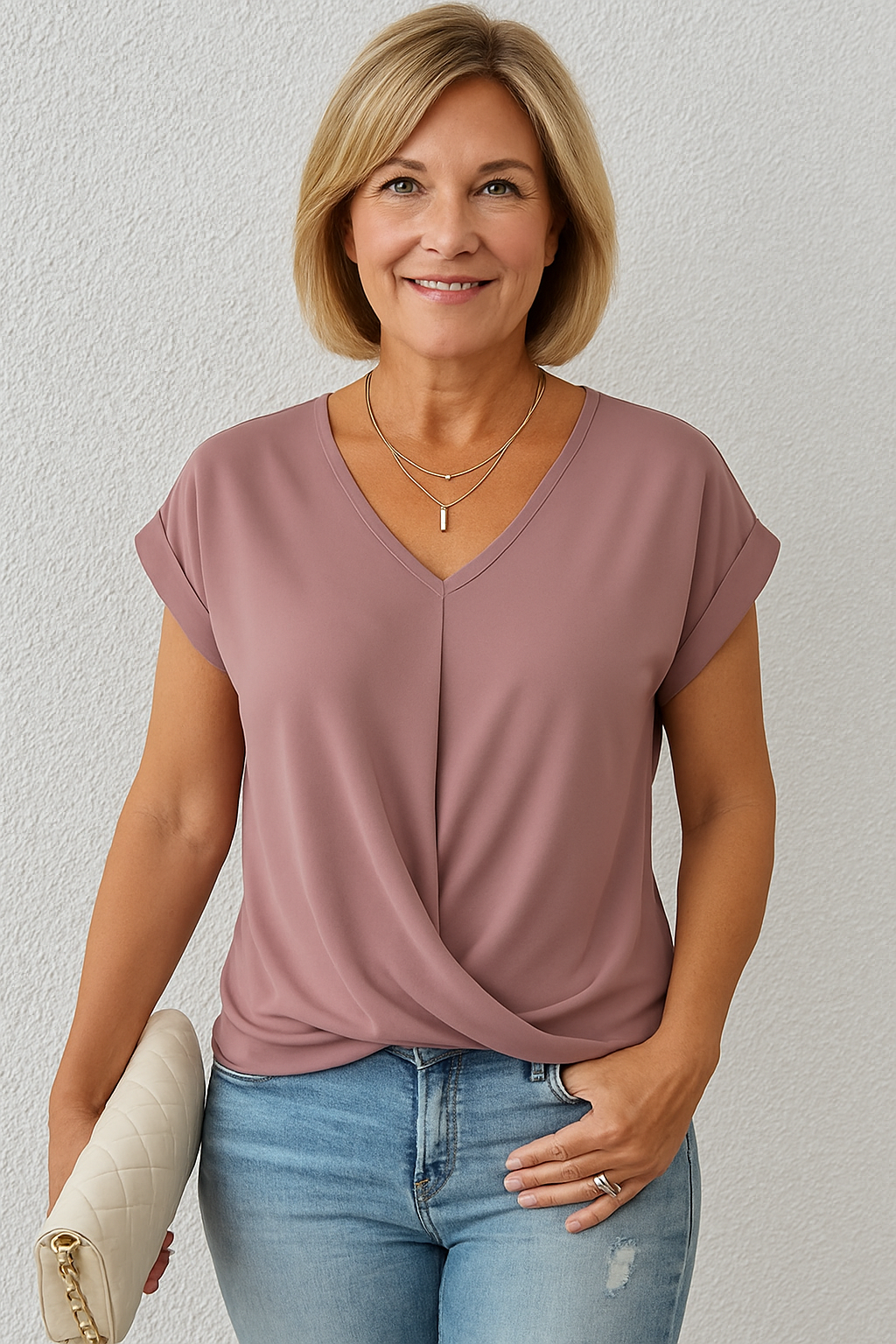 Liana | Blusa com Drapeado Suave e Torção na Frente - Valoriza, Confortável e Elegante