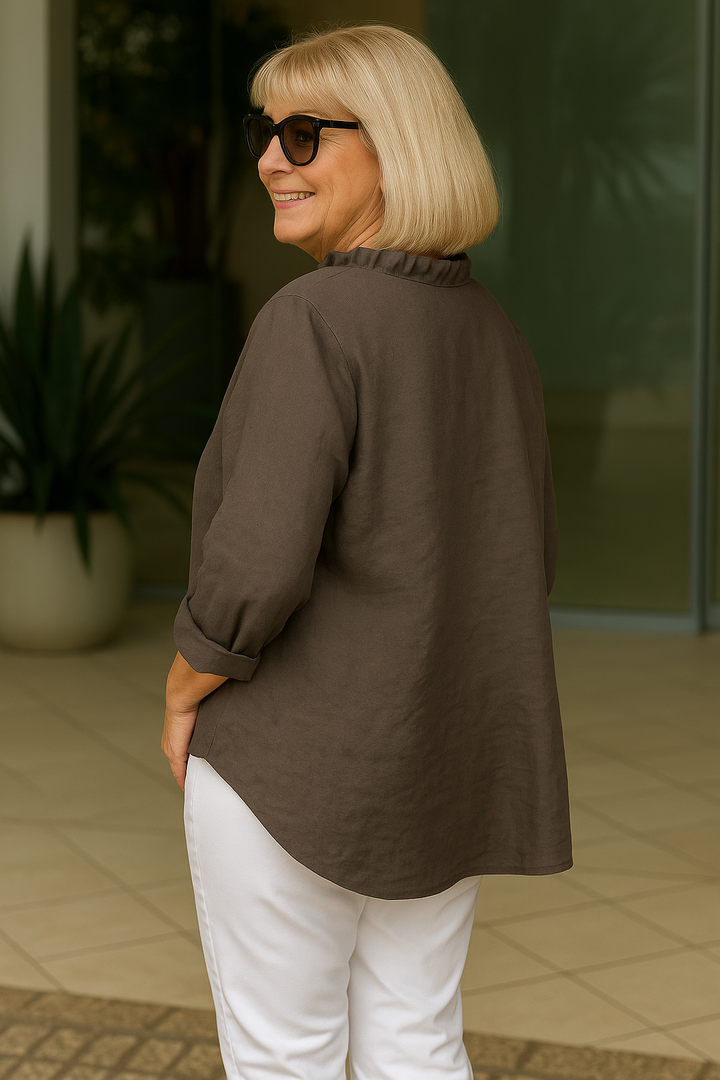 Maribel | Blusa com Babados Suaves - Para Conforto Real