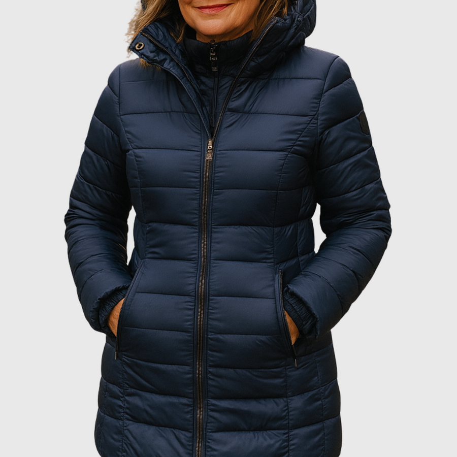 Justice | Women's Long Hooded Down Jacket, Insulated Warm Zip-Up Winter Coat