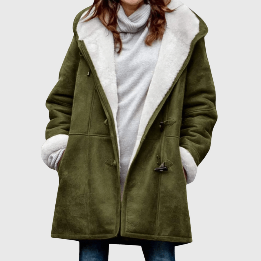 Jae | Women's Hooded Cotton Polyester Blend Jacket, Warm Mid-Length Fall Outerwear