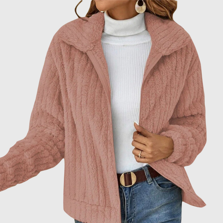 Jeanette | Women's Hooded Fall Jacket, Relaxed Fit Zip-Up Warm Autumn Coat