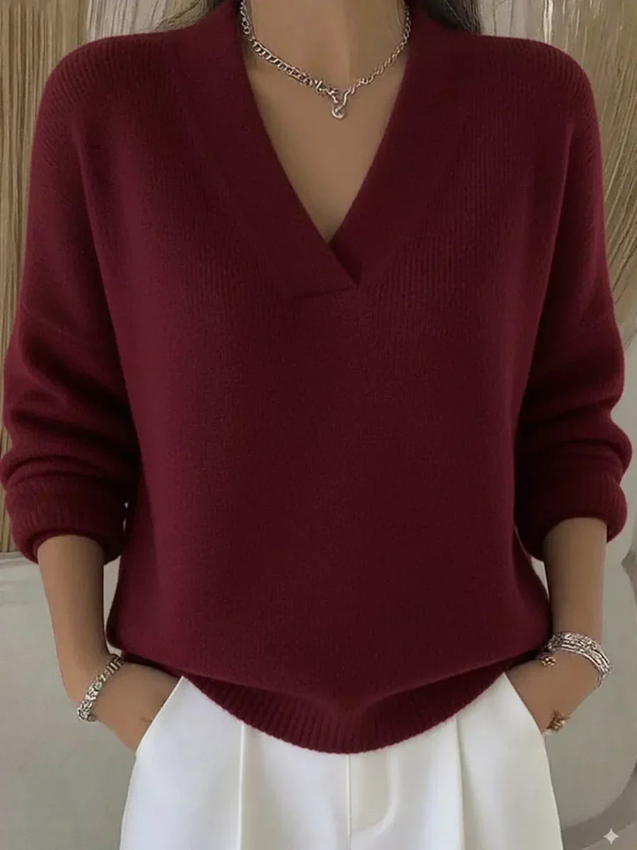 Faye | Draped V Neck Sweater