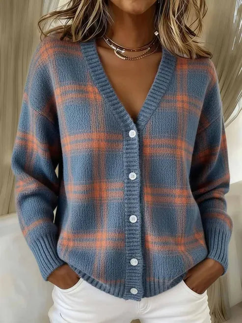 Isabelle | Elegant Plaid Cardigan