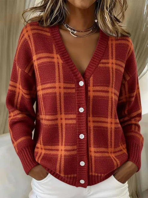 Isabelle | Elegant Plaid Cardigan