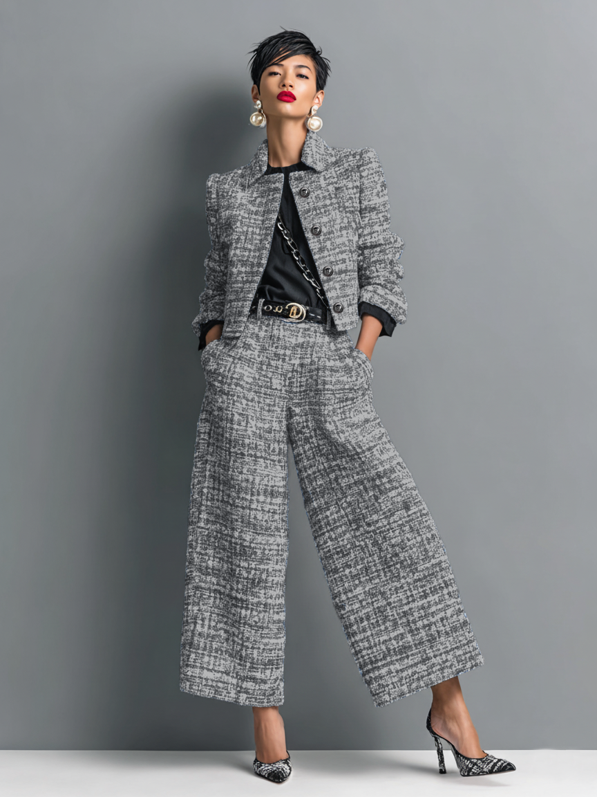 Akira | Women's Tailored Two-Piece Set, Long Sleeve Jacket and Pants for Work
