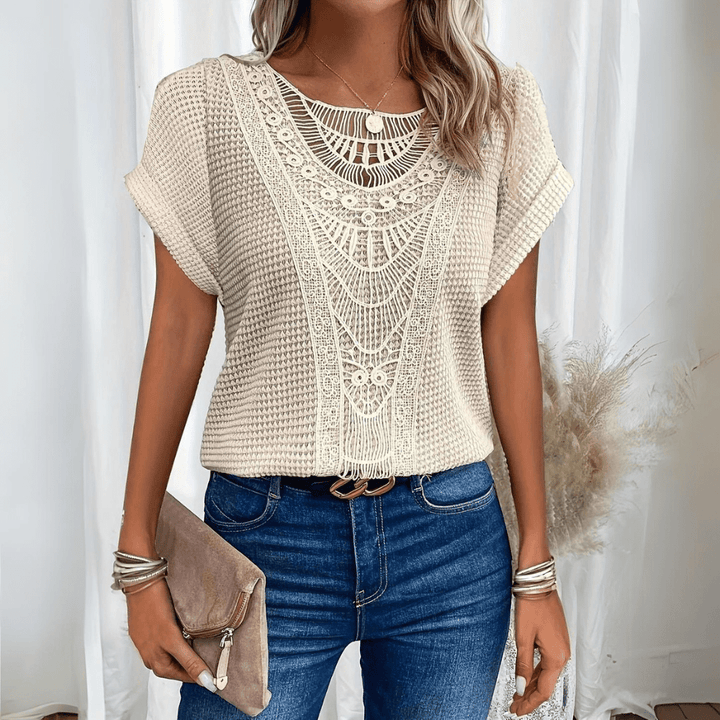 Sophie | Blusa Vintage com Detalhe em Renda