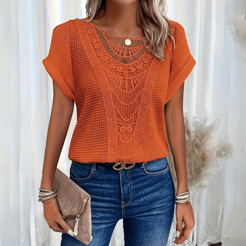 Sophie | Blusa Vintage com Detalhe em Renda