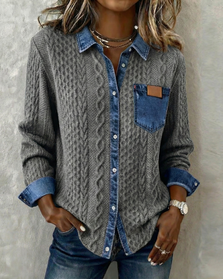 Juliane | Suéter Jeans Tricotado