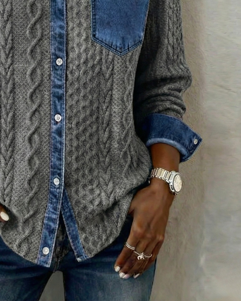 Juliane | Suéter Jeans Tricotado