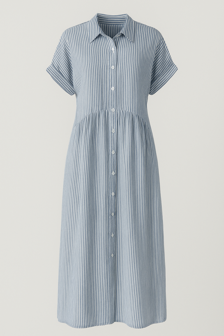 Vestido Midi Elegante Feminino com Bolsos