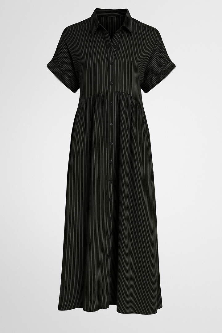 Vestido Midi Elegante Feminino com Bolsos