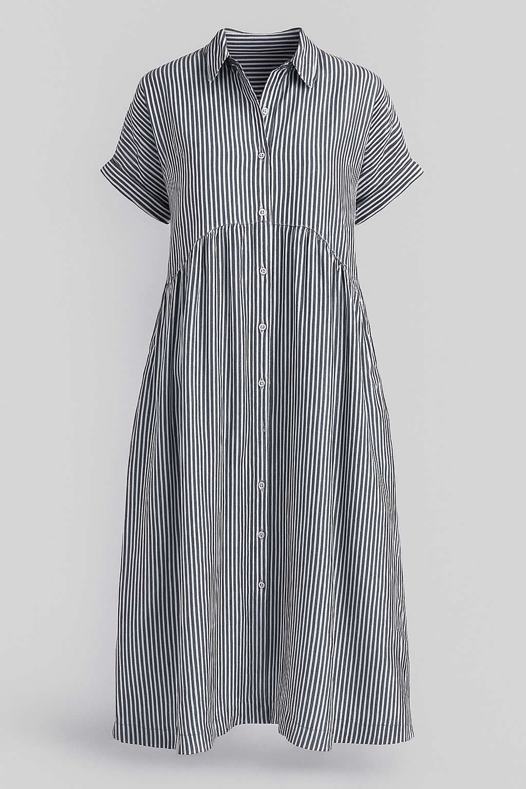 Vestido Midi Elegante Feminino com Bolsos