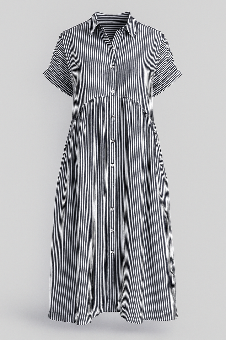 Vestido Midi Elegante Feminino com Bolsos