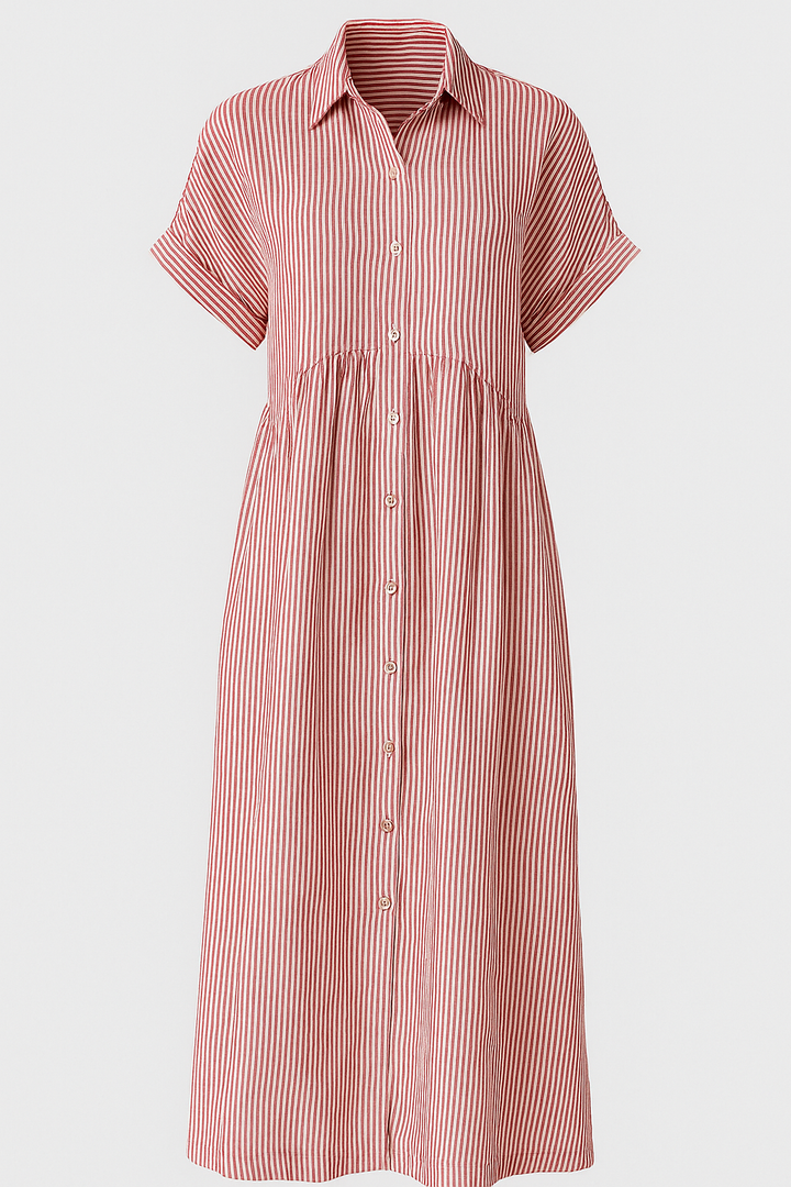 Vestido Midi Elegante Feminino com Bolsos